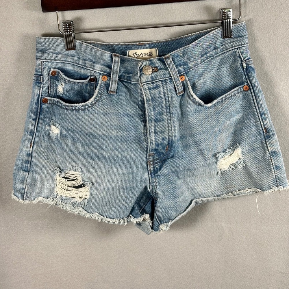 Madewell Relaxed Denim Shorts‎ Womens 25 Light Wash Distressed Cut Off Summer